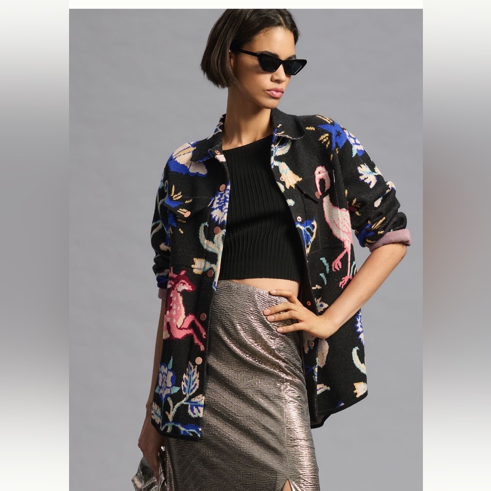 ANTHROPOLOGIE NWT PRINTED SWEATER JACKET 🔥